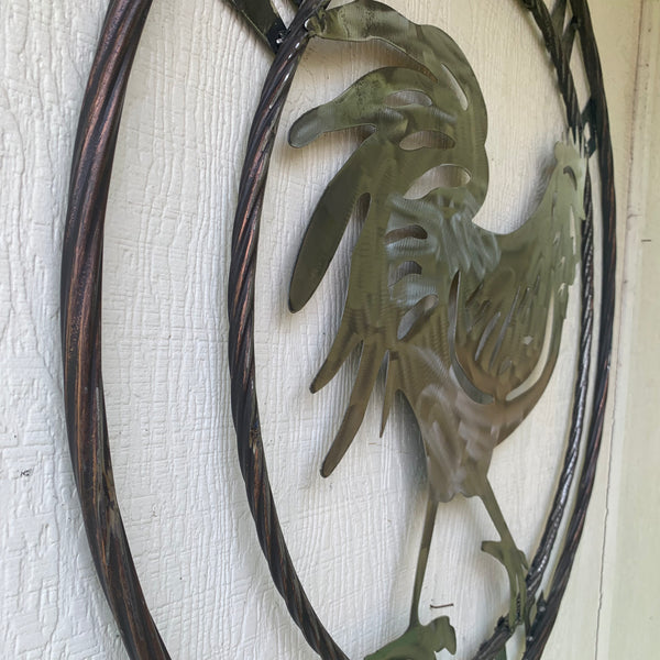 YOUR CUSTOM NAME ROOSTER LASERCUT RAW METAL ART WITH RING DESIGN WESTERN METAL ANIMAL ART HOME WALL DECOR BRAND NEW