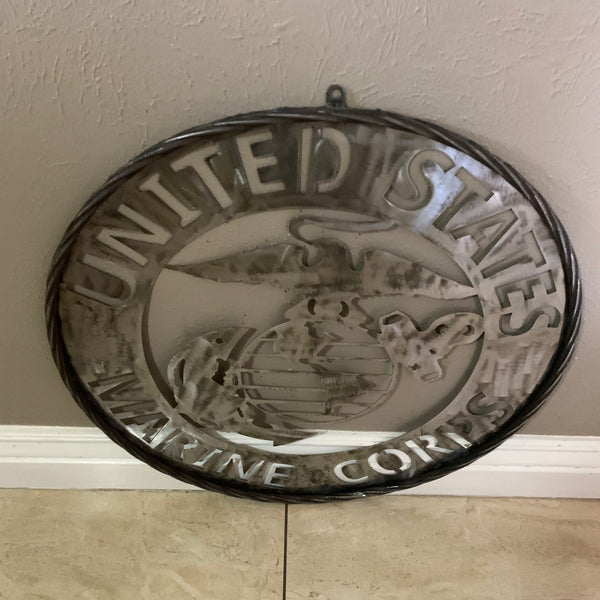 24" US MARINE CORPS MILITARY LASERCUT RAW METAL WALL ART WESTERN HOME DECOR HANDMADE NO PAINT