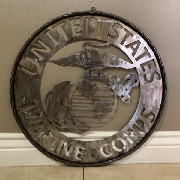 24" US MARINE CORPS MILITARY LASERCUT RAW METAL WALL ART WESTERN HOME DECOR HANDMADE NO PAINT