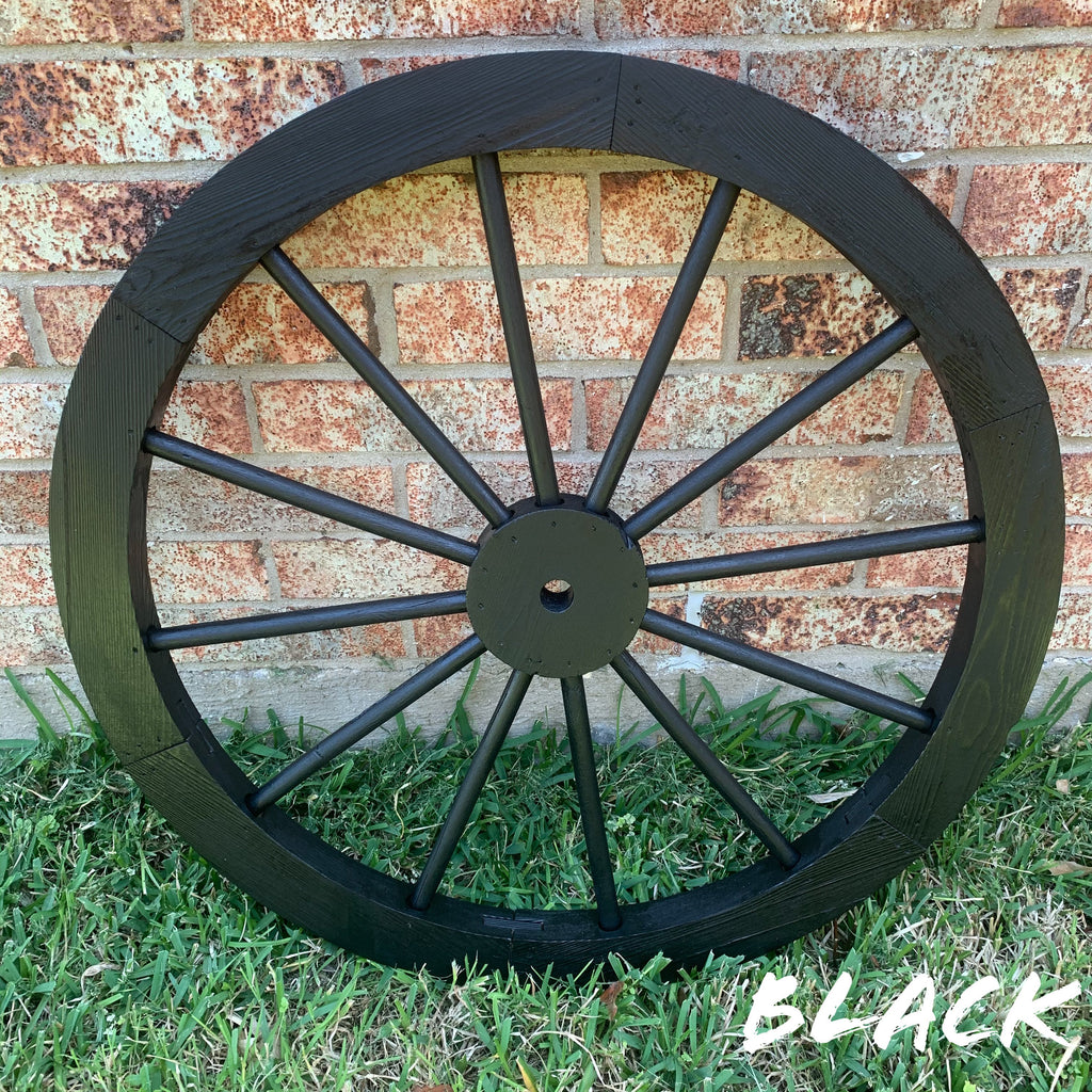 16",24",30" WAGON WHEEL BLACK BARN WOOD WESTERN HOME DECOR RUSTIC HANDMADE CRAFT