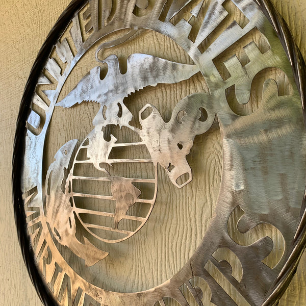 24" US MARINE CORPS MILITARY LASERCUT RAW METAL WALL ART WESTERN HOME DECOR HANDMADE NO PAINT