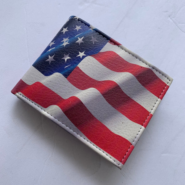 5" USA FLAG AMERICANA WALLET LEATHER BIFOLD WALLET