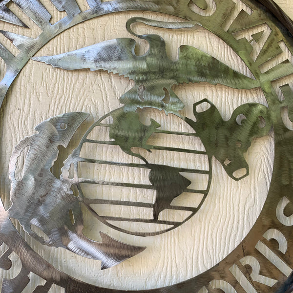 24" US MARINE CORPS MILITARY LASERCUT RAW METAL WALL ART WESTERN HOME DECOR HANDMADE NO PAINT