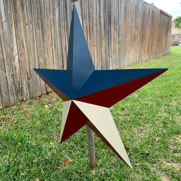 16",24",36" RED WHITE & BLUE METAL BARN STAR METAL WALL ART WESTERN HOME DECOR HANDMADE NEW ART #EH12939