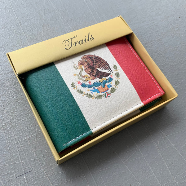 5" MEXICO FLAG WALLET LEATHER BIFOLD WALLET NEW