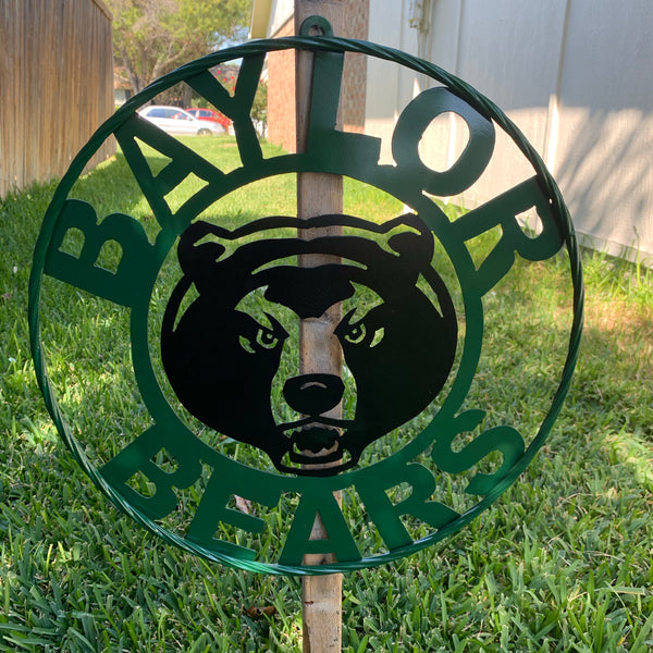 12",18",24",32" BAYLOR BEARS CUSTOM METAL VINTAGE CRAFT SIGN WESTERN HOME DECOR HANDMADE