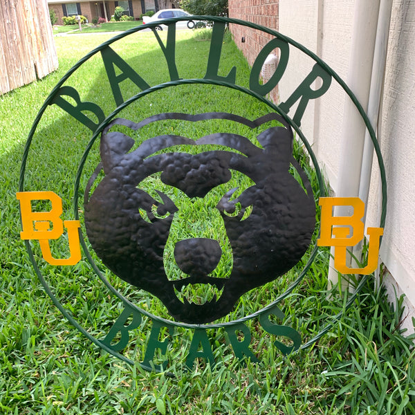12",18",24",32" BAYLOR BEARS CUSTOM METAL VINTAGE CRAFT SIGN WESTERN HOME DECOR HANDMADE