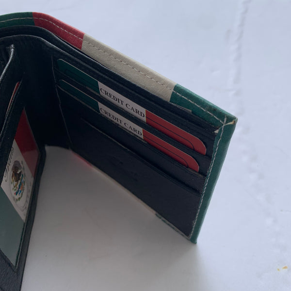 5" MEXICO FLAG WALLET LEATHER BIFOLD WALLET NEW