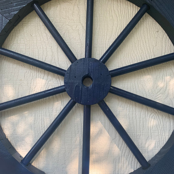 16",24",30" WAGON WHEEL BARN WOOD NAVY BLUE WESTERN HOME DECOR