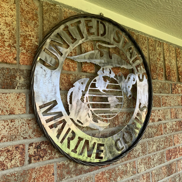 24" US MARINE CORPS MILITARY LASERCUT RAW METAL WALL ART WESTERN HOME DECOR HANDMADE NO PAINT