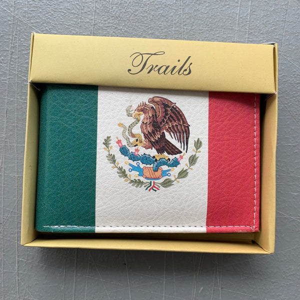 5" MEXICO FLAG WALLET LEATHER BIFOLD WALLET NEW