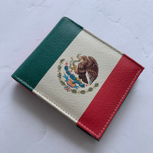 5" MEXICO FLAG WALLET LEATHER BIFOLD WALLET NEW