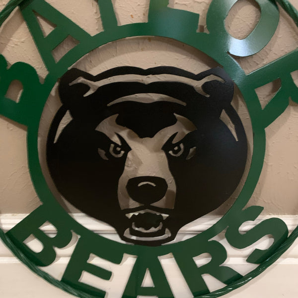 12",18",24",32" BAYLOR BEARS CUSTOM METAL VINTAGE CRAFT SIGN WESTERN HOME DECOR HANDMADE