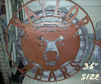 12",18",24",32" BAYLOR BEARS CUSTOM METAL VINTAGE CRAFT SIGN WESTERN HOME DECOR HANDMADE
