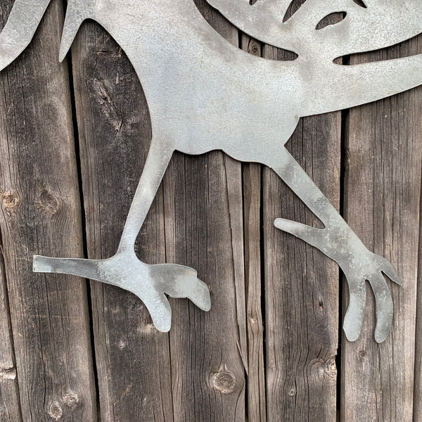28"  X 28" CUSTOM ROOSTER LASERCUT ART WITH RING DESIGN WESTERN METAL ANIMAL ART HOME WALL DECOR BRAND NEW
