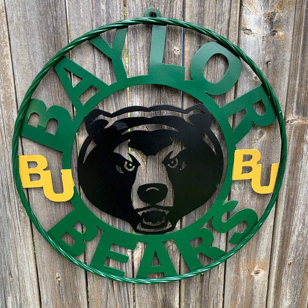 12",18",24",32" BAYLOR BEARS CUSTOM METAL VINTAGE CRAFT SIGN WESTERN HOME DECOR HANDMADE