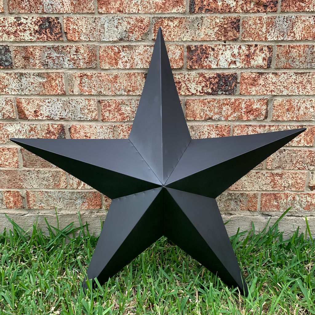 #EH10479 12", 16", 24", 30", 36" RUSTIC BLACK BARN STAR NO RING DAVID STAR 5 POINT WESTERN HOME DECOR HAND PAINTED