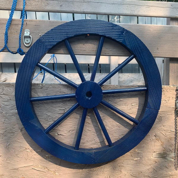 16",24",30" WAGON WHEEL BARN WOOD NAVY BLUE WESTERN HOME DECOR