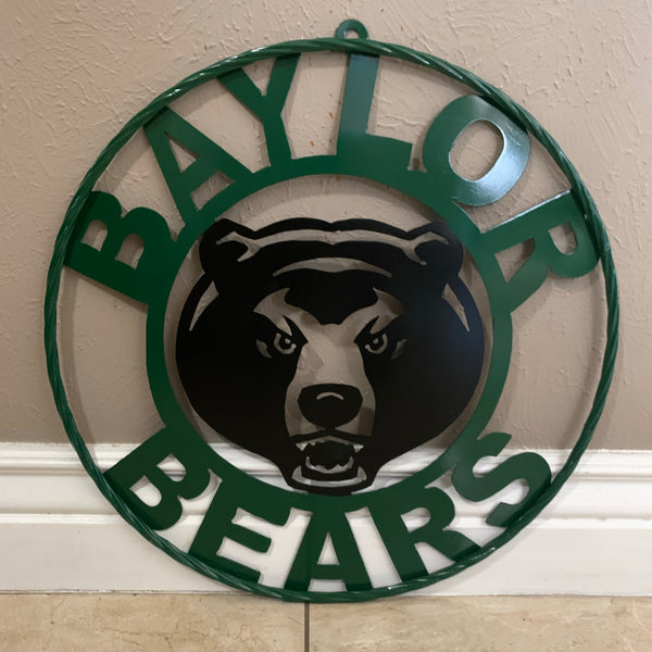 12",18",24",32" BAYLOR BEARS CUSTOM METAL VINTAGE CRAFT SIGN WESTERN HOME DECOR HANDMADE