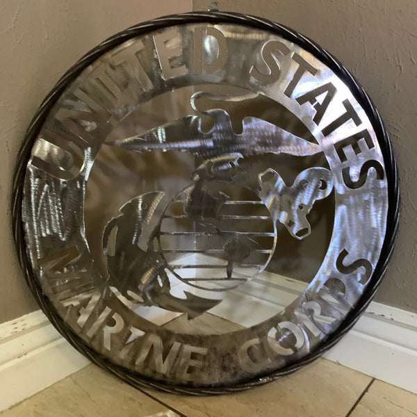 24" US MARINE CORPS MILITARY LASERCUT RAW METAL WALL ART WESTERN HOME DECOR HANDMADE NO PAINT