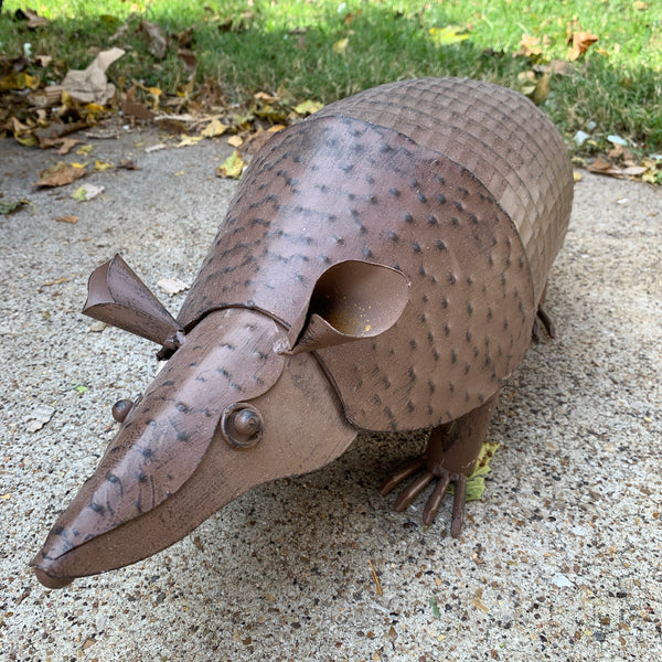 10",14",23",30" ARMADILLO GARDEN ANIMAL SCULPTURE METAL DECOR ORNAMENT OUTDOOR OR INDOOR TEXAS YARD ART