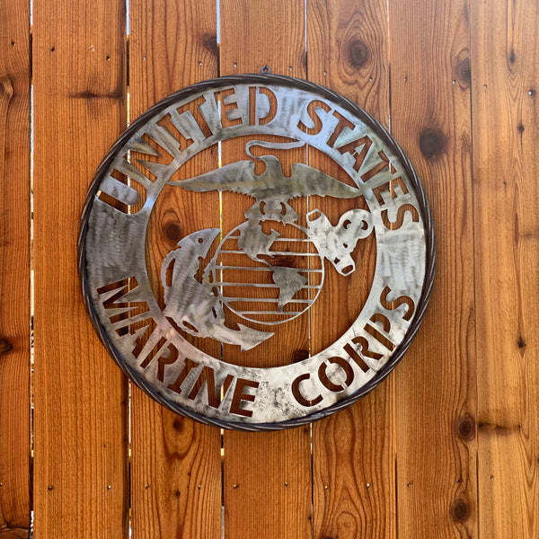 24" US MARINE CORPS MILITARY LASERCUT RAW METAL WALL ART WESTERN HOME DECOR HANDMADE NO PAINT