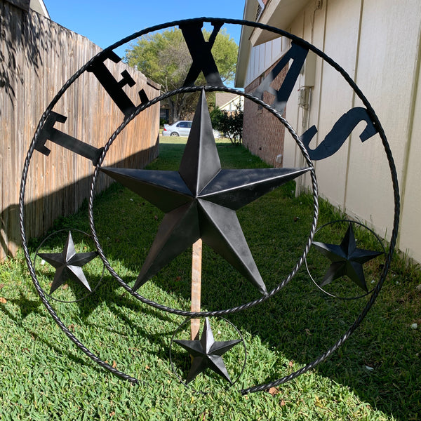 TEXAS GIANT BLACK LONE STAR METAL ART WESTERN HOME DECOR VINTAGE RUSTIC BRONZE COPPER 60", 5 FOOT, 72" 6 FOOT