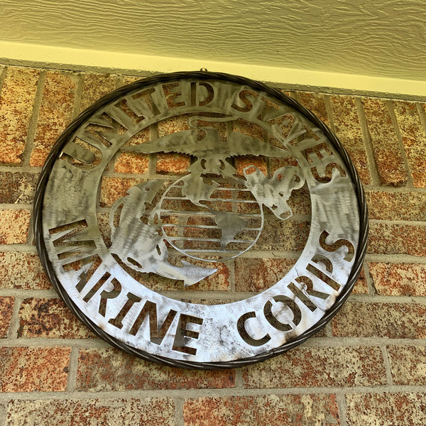 24" US MARINE CORPS MILITARY LASERCUT RAW METAL WALL ART WESTERN HOME DECOR HANDMADE NO PAINT