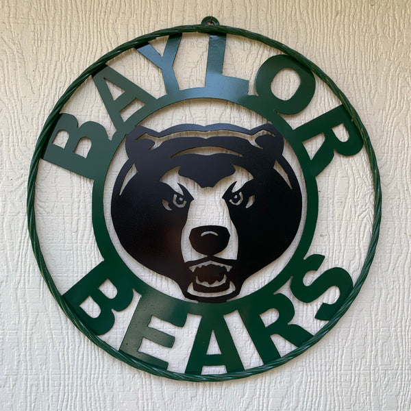 12",18",24",32" BAYLOR BEARS CUSTOM METAL VINTAGE CRAFT SIGN WESTERN HOME DECOR HANDMADE