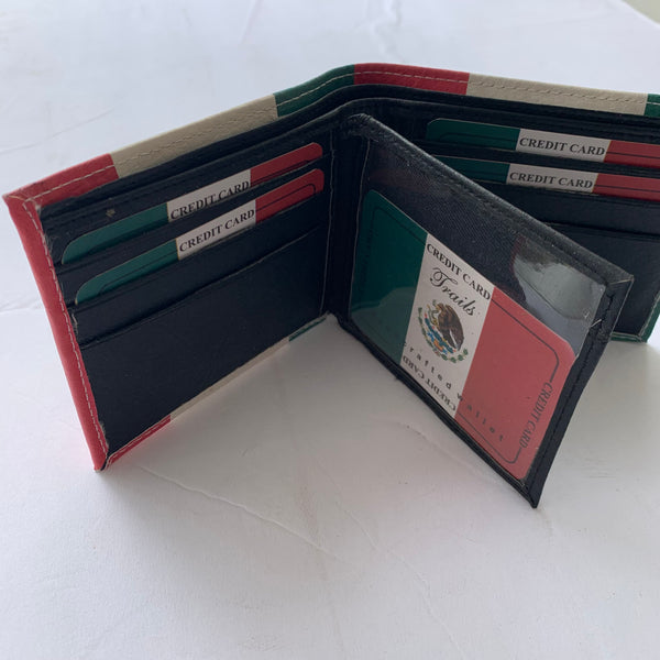 5" MEXICO FLAG WALLET LEATHER BIFOLD WALLET NEW