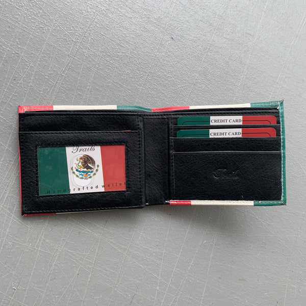 5" MEXICO FLAG WALLET LEATHER BIFOLD WALLET NEW