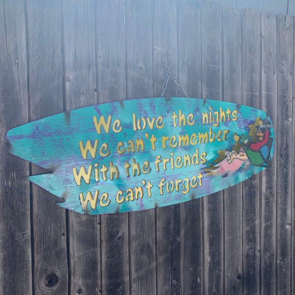 37"x 13" FRIENDS METAL OVAL DISC SIGN WALL ART WESTERN HOME DECOR BRAND NEW