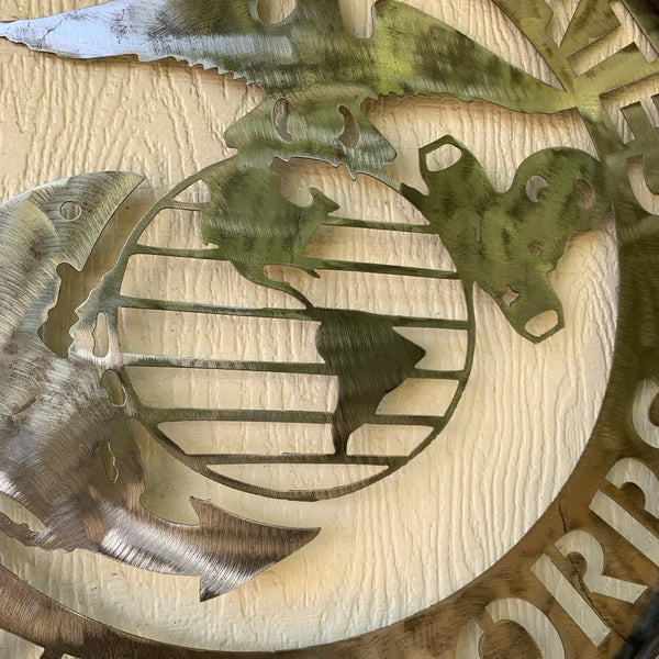 24" US MARINE CORPS MILITARY LASERCUT RAW METAL WALL ART WESTERN HOME DECOR HANDMADE NO PAINT