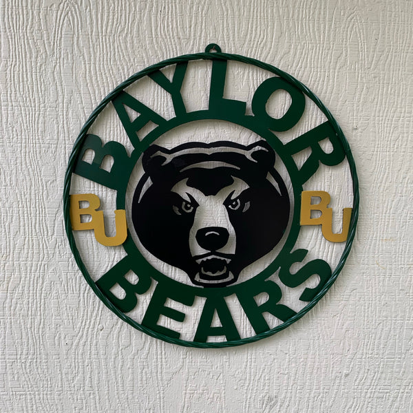 12",18",24",32" BAYLOR BEARS CUSTOM METAL VINTAGE CRAFT SIGN WESTERN HOME DECOR HANDMADE