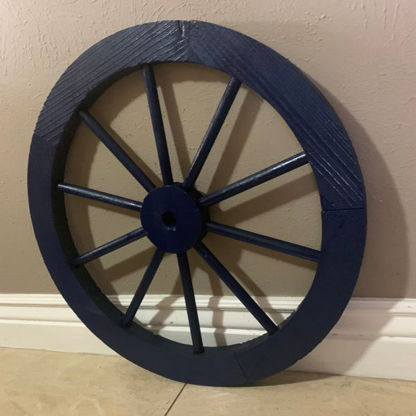 16",24",30" WAGON WHEEL BARN WOOD NAVY BLUE WESTERN HOME DECOR
