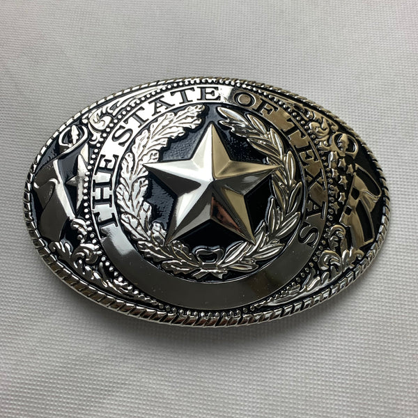 6" X 4" LONESTAR SILVER  STAR BELT BUCKLE WESTERN BELT BUCKLE FASHION ART NEW #EH12263