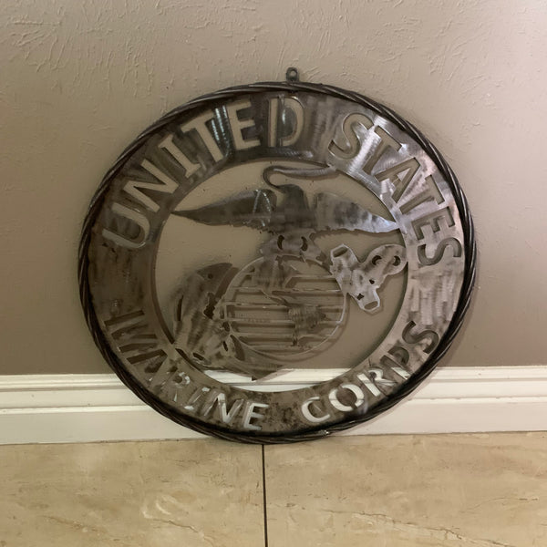 24" US MARINE CORPS MILITARY LASERCUT RAW METAL WALL ART WESTERN HOME DECOR HANDMADE NO PAINT