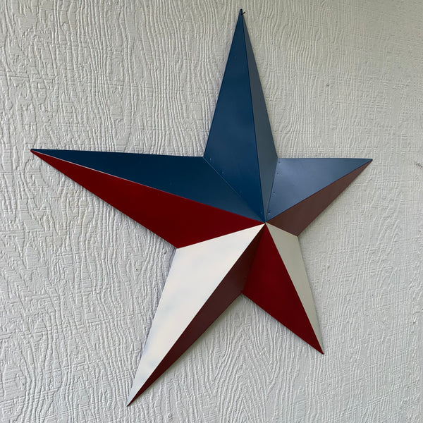 16",24",36" RED WHITE & BLUE METAL BARN STAR METAL WALL ART WESTERN HOME DECOR HANDMADE NEW ART #EH12939