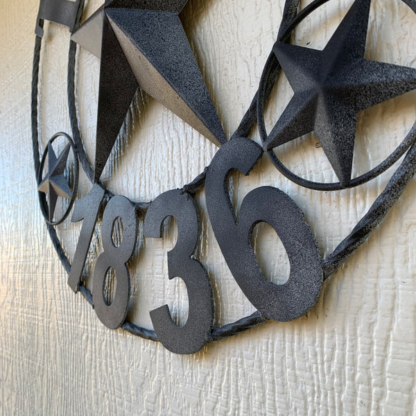 20" DISTRESSED BLACK TEXAS 1836 BARN LONE STAR TWO TONE METAL ART WESTERN HOME DECOR VINTAGE RUSTIC DARK BRONZE NEW