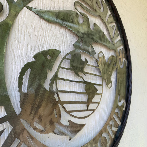 24" US MARINE CORPS MILITARY LASERCUT RAW METAL WALL ART WESTERN HOME DECOR HANDMADE NO PAINT