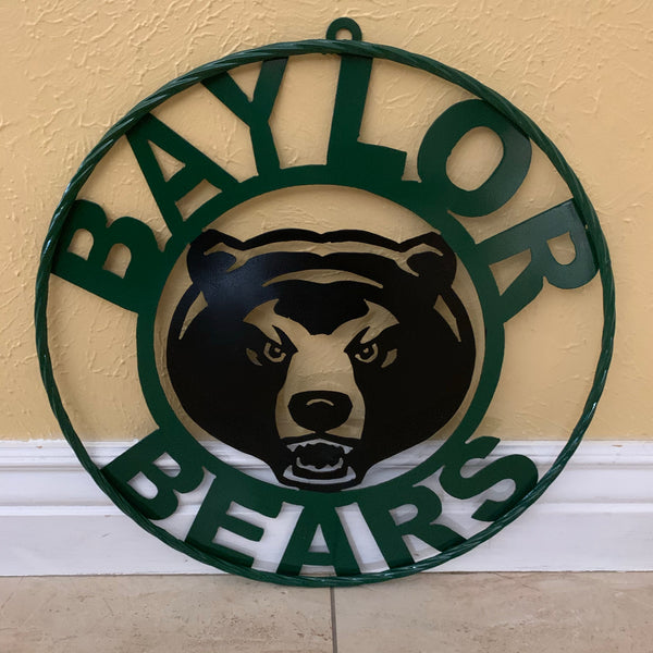 12",18",24",32" BAYLOR BEARS CUSTOM METAL VINTAGE CRAFT SIGN WESTERN HOME DECOR HANDMADE