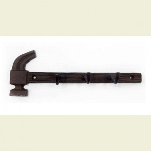 HAMMER KEY HOLDER HOOK CAST IRON WALL ART METAL WESTERN HOME DECOR NEW