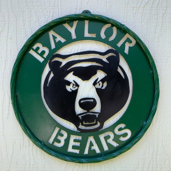 12",18",24",32" BAYLOR BEARS CUSTOM METAL VINTAGE CRAFT SIGN WESTERN HOME DECOR HANDMADE