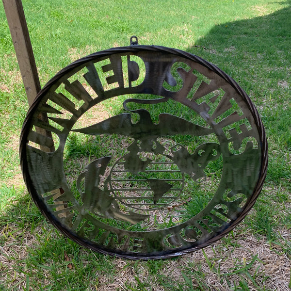 24" US MARINE CORPS MILITARY LASERCUT RAW METAL WALL ART WESTERN HOME DECOR HANDMADE NO PAINT
