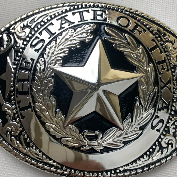 6" X 4" LONESTAR SILVER  STAR BELT BUCKLE WESTERN BELT BUCKLE FASHION ART NEW #EH12263