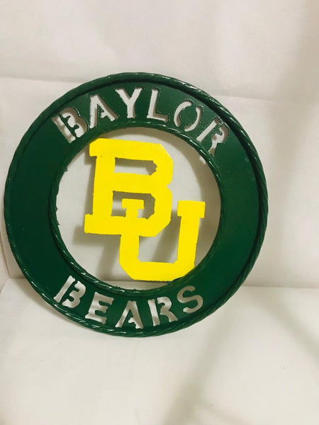 12",18",24",32" BAYLOR BEARS CUSTOM METAL VINTAGE CRAFT SIGN WESTERN HOME DECOR HANDMADE