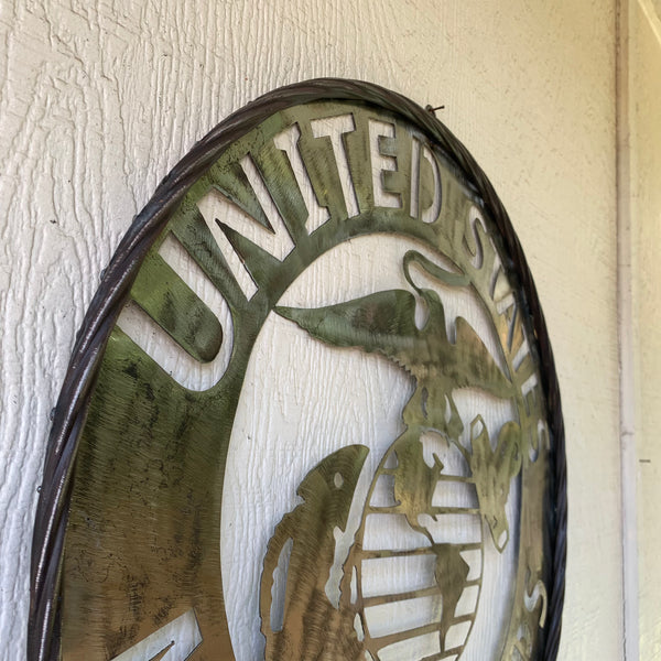 24" US MARINE CORPS MILITARY LASERCUT RAW METAL WALL ART WESTERN HOME DECOR HANDMADE NO PAINT