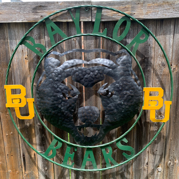 12",18",24",32" BAYLOR BEARS CUSTOM METAL VINTAGE CRAFT SIGN WESTERN HOME DECOR HANDMADE
