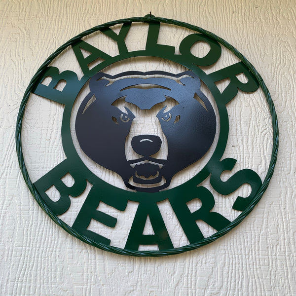 12",18",24",32" BAYLOR BEARS CUSTOM METAL VINTAGE CRAFT SIGN WESTERN HOME DECOR HANDMADE