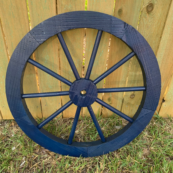 16",24",30" WAGON WHEEL BARN WOOD NAVY BLUE WESTERN HOME DECOR